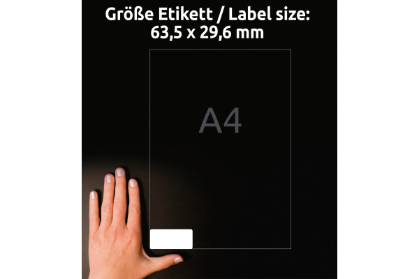AVERY ZW. Universaletiketten 63,5x29,6mm L4737REV weiss,non-perm. 2700Stk.100B.