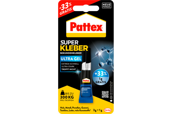 PATTEX Sekundenkleber 3g+1g gratis PSG2C Ultra Gel
