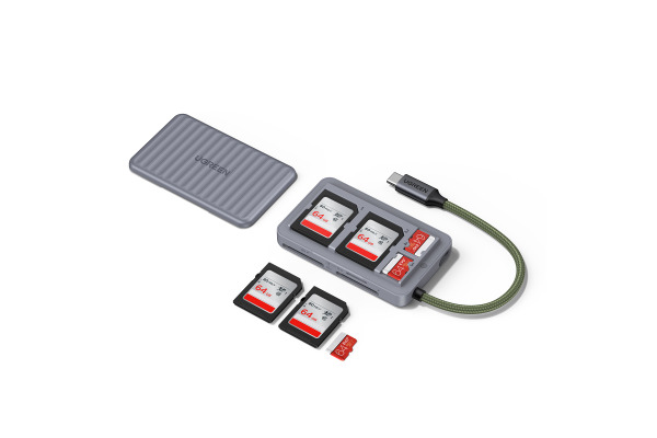 UGREEN Card Reader 55886 1xUSB-C,2xSD,1xTF, Grey (BB)