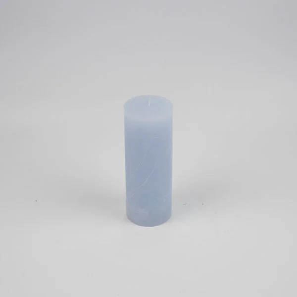 Zylinderkerze 6.8x18cm Raureif Pastellblau - Unifarben Durchgefärbte Kerzen aus 100% Paraffin