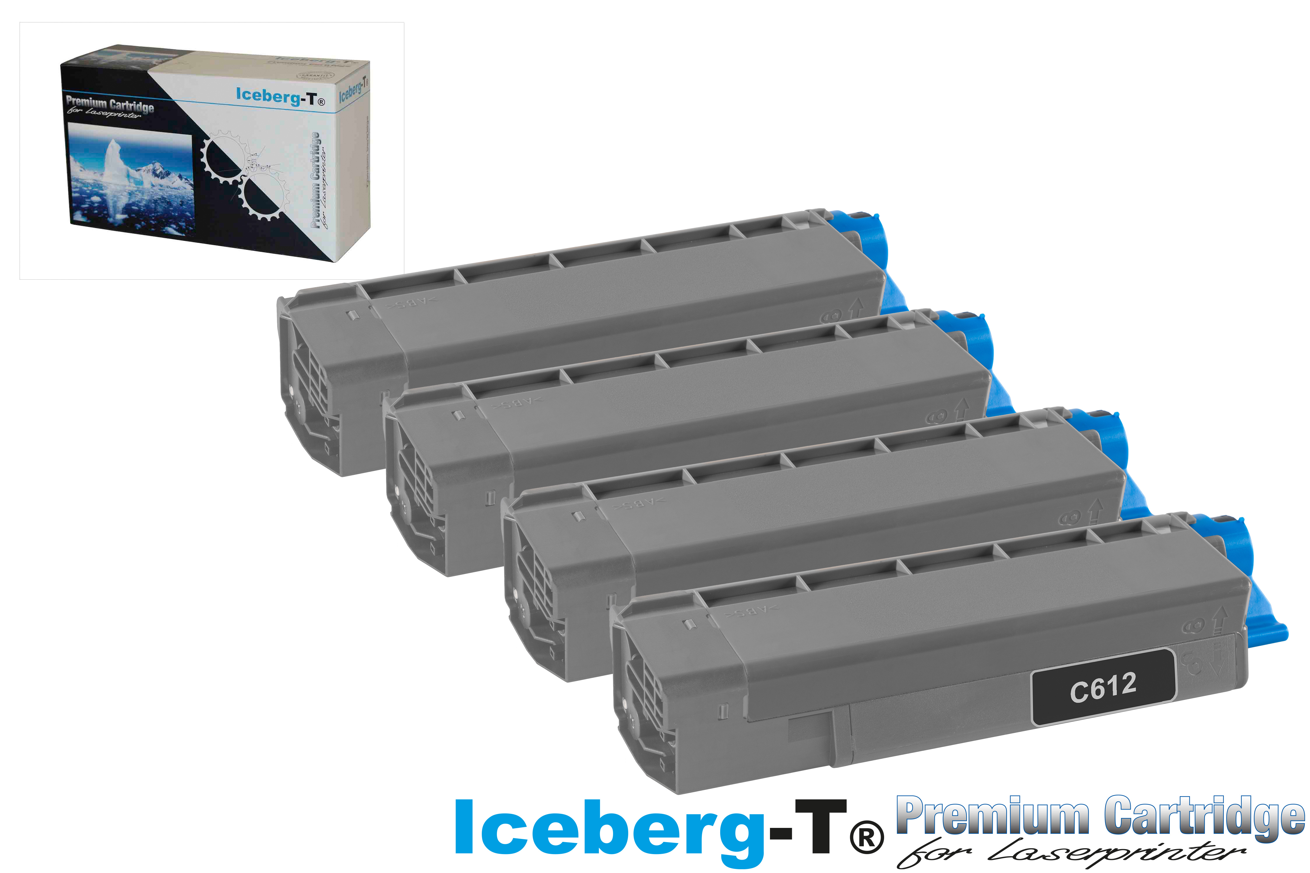 Iceberg-T Toner SET OKI C612 Set mit allen vier Farben