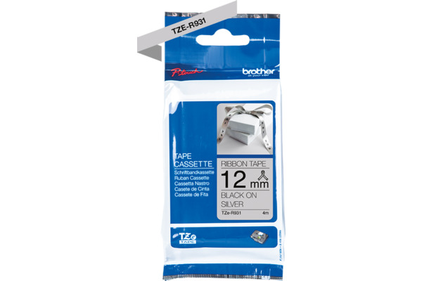 PTOUCH Band silber/schwarz TZE-R931 Tze Geräte 12-36mm