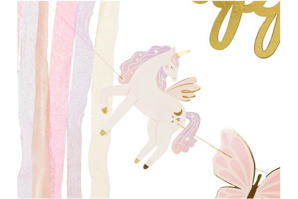 PARTYDECO Girlande Happy Bi. 230x17.5cm GRL120 Einhörner, mix