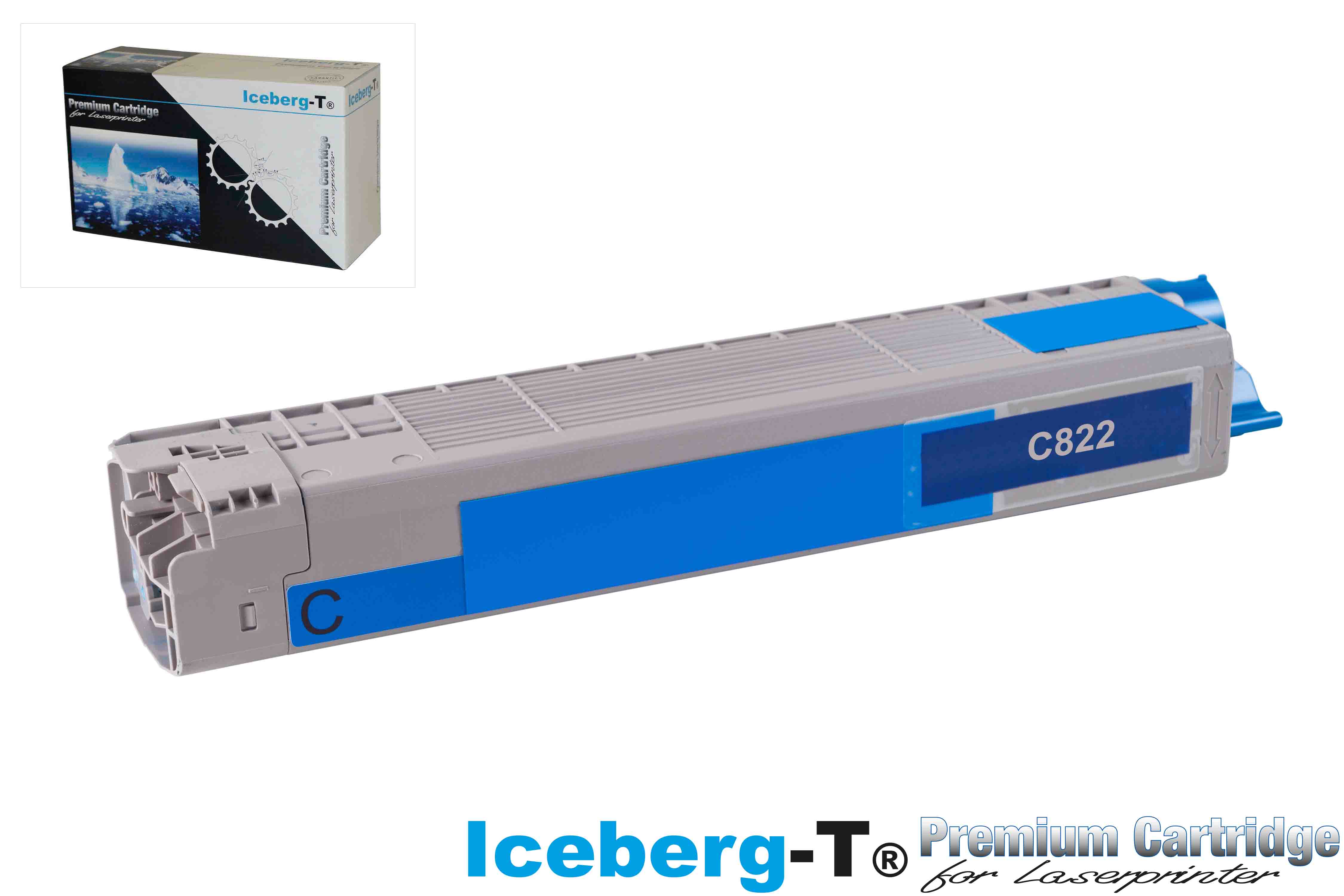 Iceberg-T Toner OKI C822 7'300 Seiten, cyan