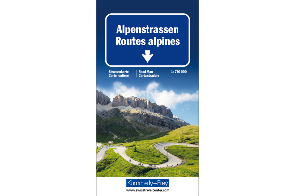 KÜMMERLY Strassenkarte 325901805 Alpenstrassen (CH/A) 1:750'000