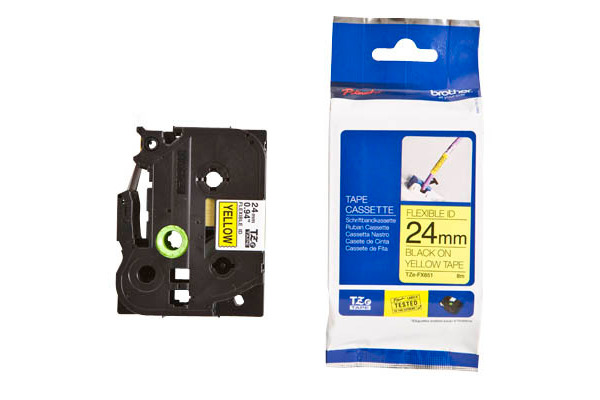 PTOUCH Flexitape lamin. schwarz/gelb TZe-FX651 zu PT-550 24 mm