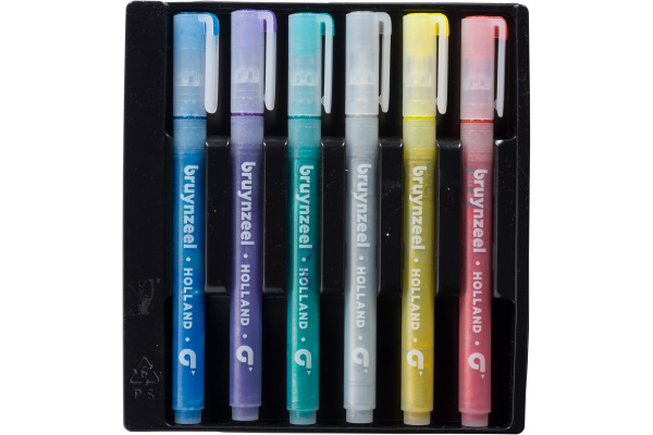 BRUYNZEEL Glitzer Fasermalerset Kids 60126006 6 Farben