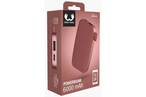 FRESH'N R Powerbank 6000 mAh USB-C FC 2PB6100SR Safari Red