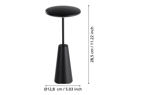 EGLO Tischleuchte Piccola 900925 schwarz, Akku