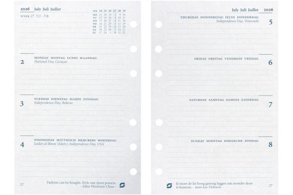 SUCCES Agenda Senior 2026 845107000 1W/2S Ersatz kompl. 9.5x15cm