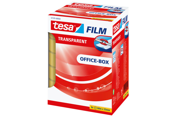 TESA tesafilm transparent 25mmx66m 573790000 5 Rl. + 1 Rl. in Office-Box