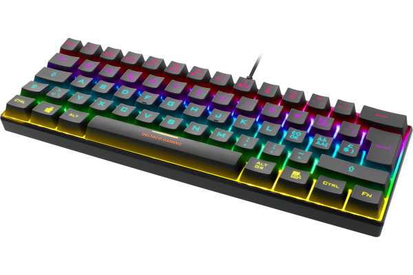 DELTACO TKL Gaming Keyboard mech RGB GAM075CH red switch, CH-Layout, black