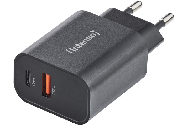 INTENSO Power Adapter W30AC Charger 7803010 30W, USB-A & USB-C black