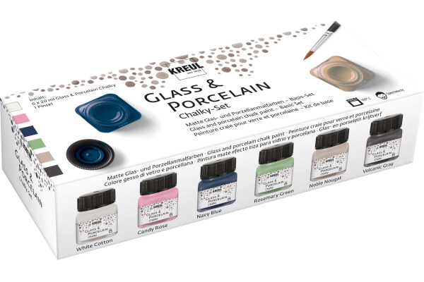 KREUL Glas-Porzellanmalfarben KR-16602 Chalky 6x20ml
