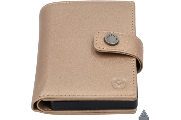 VALENTA Card Wallet Leather 588904 Luxe Metallic Sand