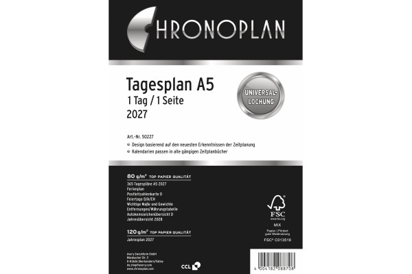 CHRONOPLA Ersatz Tagesplan 2027 50227Z.27 1T/1S A5