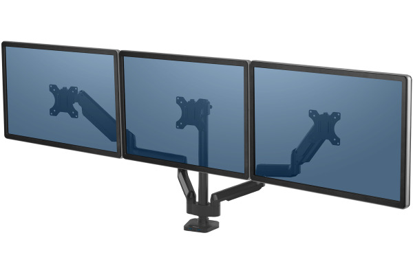 FELLOWES Monitorhalter Platinum Series 8042601 dreifach, schwarz, 2xUSB