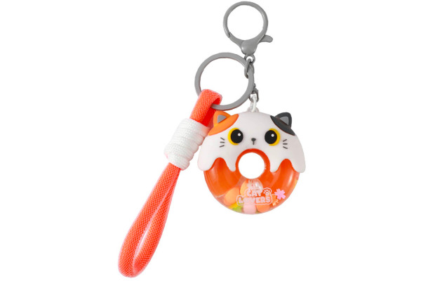 I-TOTAL Schlüsselanhänger Donut XL3065 Orange Cat