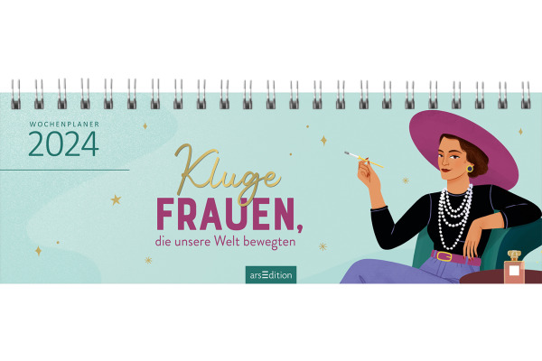 ARS EDITI Tischkalender Kluge Frauen 42785935 1W/S, 297x115mm, DE 2024