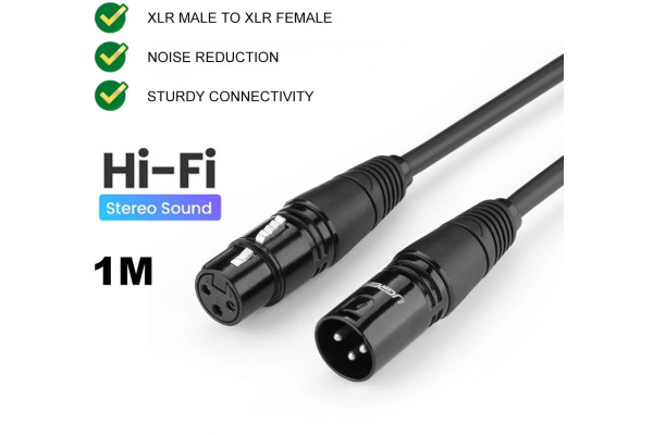 UGREEN Cable Xlr-Xlr Male-Female 20708 Microphone, 1m,BB