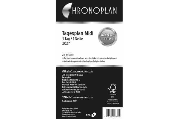 CHRONOPLA Ersatz Tagesplan 2027 50247Z.27 1T/1S Midi