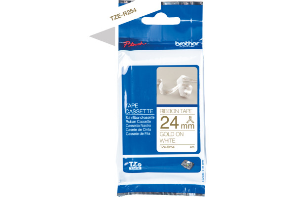 PTOUCH Band weiss/gold TZE-R254 Tze Geräte 24mm