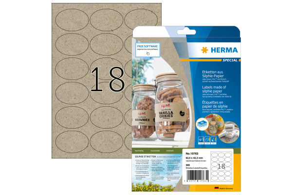 HERMA Etiketten 63.5 x 42.3 mm 10763 aus Silphie-Papier 360 Stück