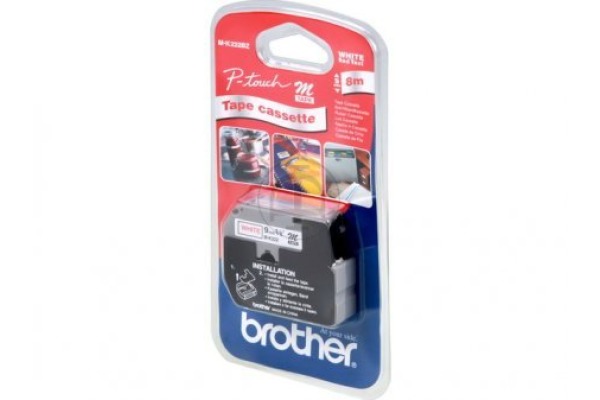PTOUCH Band, nicht lam. rot/weiss M-K222BZ zu PT-65/75/85/110 8mx9mm