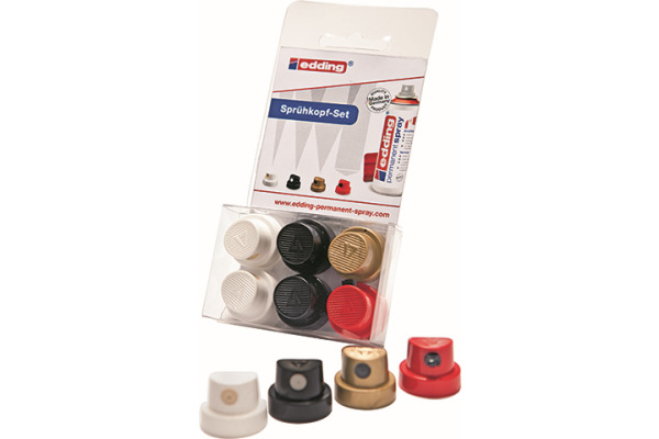 EDDING Sprühkopfset 5200-SET 4 Farben/6 Stück Blister
