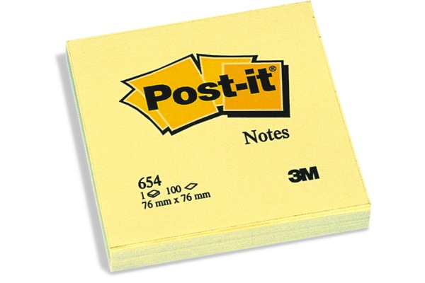 POST-IT Block 76x76mm 654-6 gelb/100 Blatt