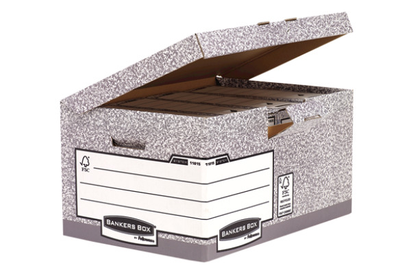 FELLOWES BankersBox Klappdeckel Maxi 1181501 grau/weiss 31x39x56cm