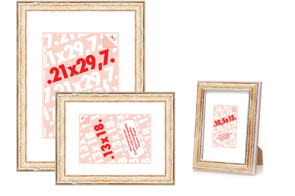 DEBEX Wechselrahmen 21x29.7cm 6306.01 2 Kiefer, weiss strukt.