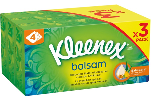 KLEENEX Kosmetiktücher Box Balsam 3392005 3x56 Stück