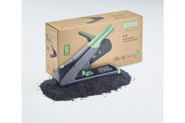 NOVUS Blockheftgerät B56 re+new B56 02300 schwarz/grün, 200 Blatt