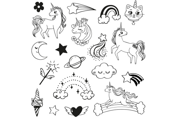 ALADINE Stempelset 85180 Einhorn 19 Stück