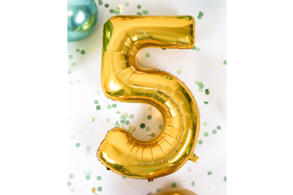 I AM CREA Folienballon Zahl 5 85cm 1000-1050 gold