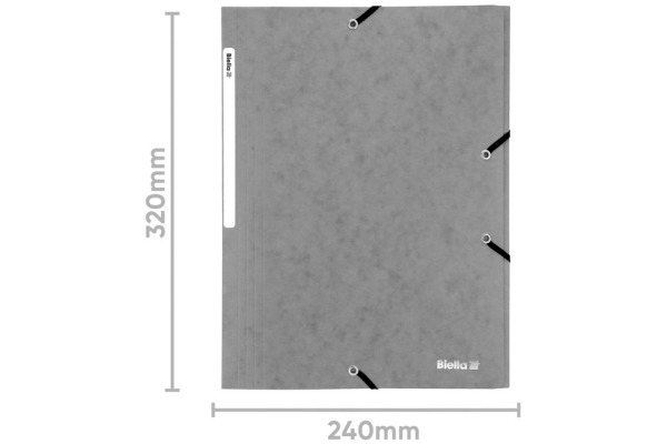 BIELLA Gummibandmappe A4 17840125U grau, 355gm2 200 Bl.