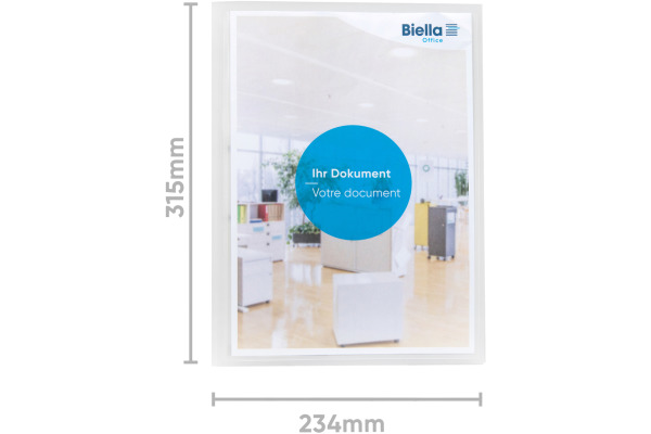 BIELLA Schnellhefter Pro-File #2 A4 16440203U transp.,PP,Sichttasche 80 Bl.
