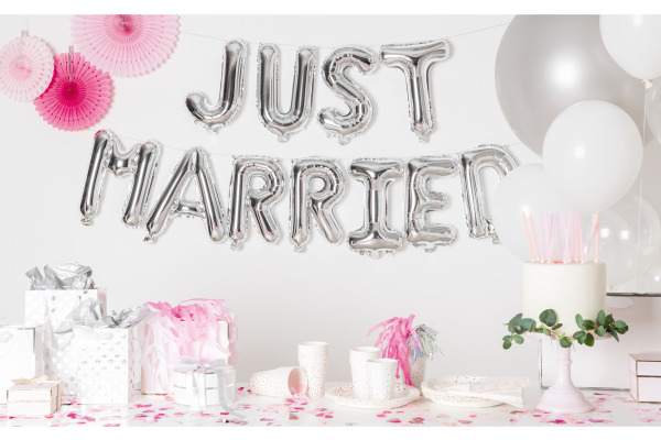 RICO DESI Folienballon 36cm, 11 Stück 81000.02. Just Married silber