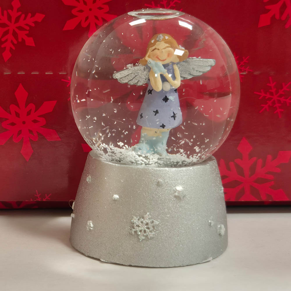 12 x Roost Schneekugel Engel 10019124 bunt, ass. 4x6x4cm