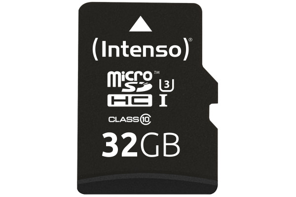 INTENSO Micro SDHC Card PRO 32GB 3433480 with adapter, UHS-I