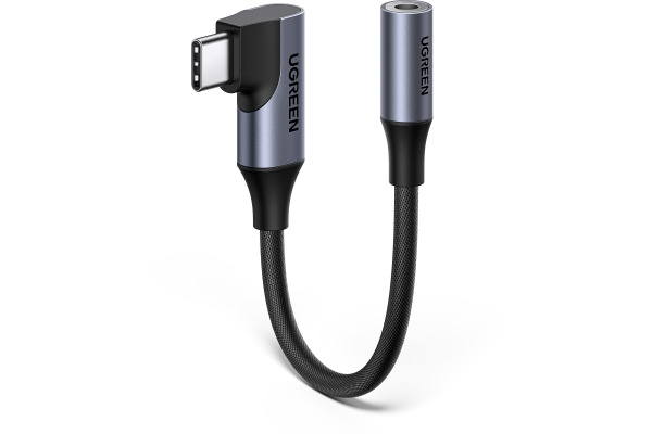 UGREEN Audio Adapter USB-C-3.5mm 95589 90 Degree, Grey