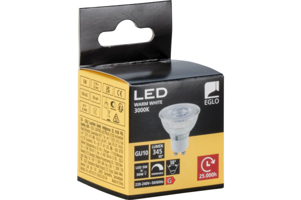 EGLO Leuchtmittel LED GU10 110149 345 Lumen, dimmbar, 5W