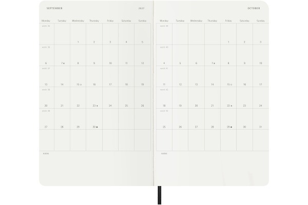 MOLESKINE Wochen-Notizkalender 26/27 DSB18WN3Y 18M liniert SC schwarz 13x21cm