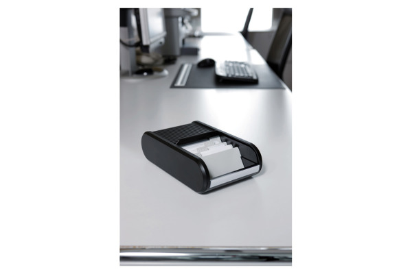 HELIT Visitenkarten-Box H6218095 schwarz 67x136x240mm