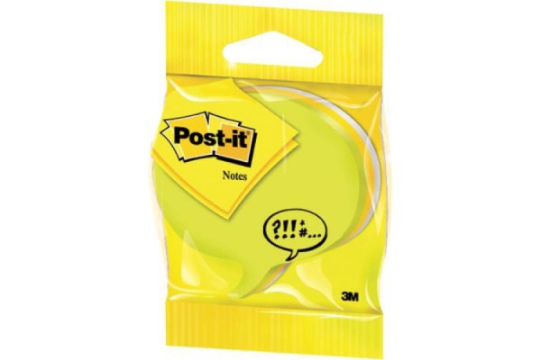 POST-IT Haftnotiz-Würfel Sprechblase 2007SP 3-farbig, 225 Blatt