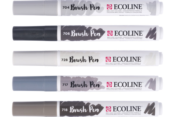 TALENS Ecoline Brush Pen Set 11509937 grey 5 Stück