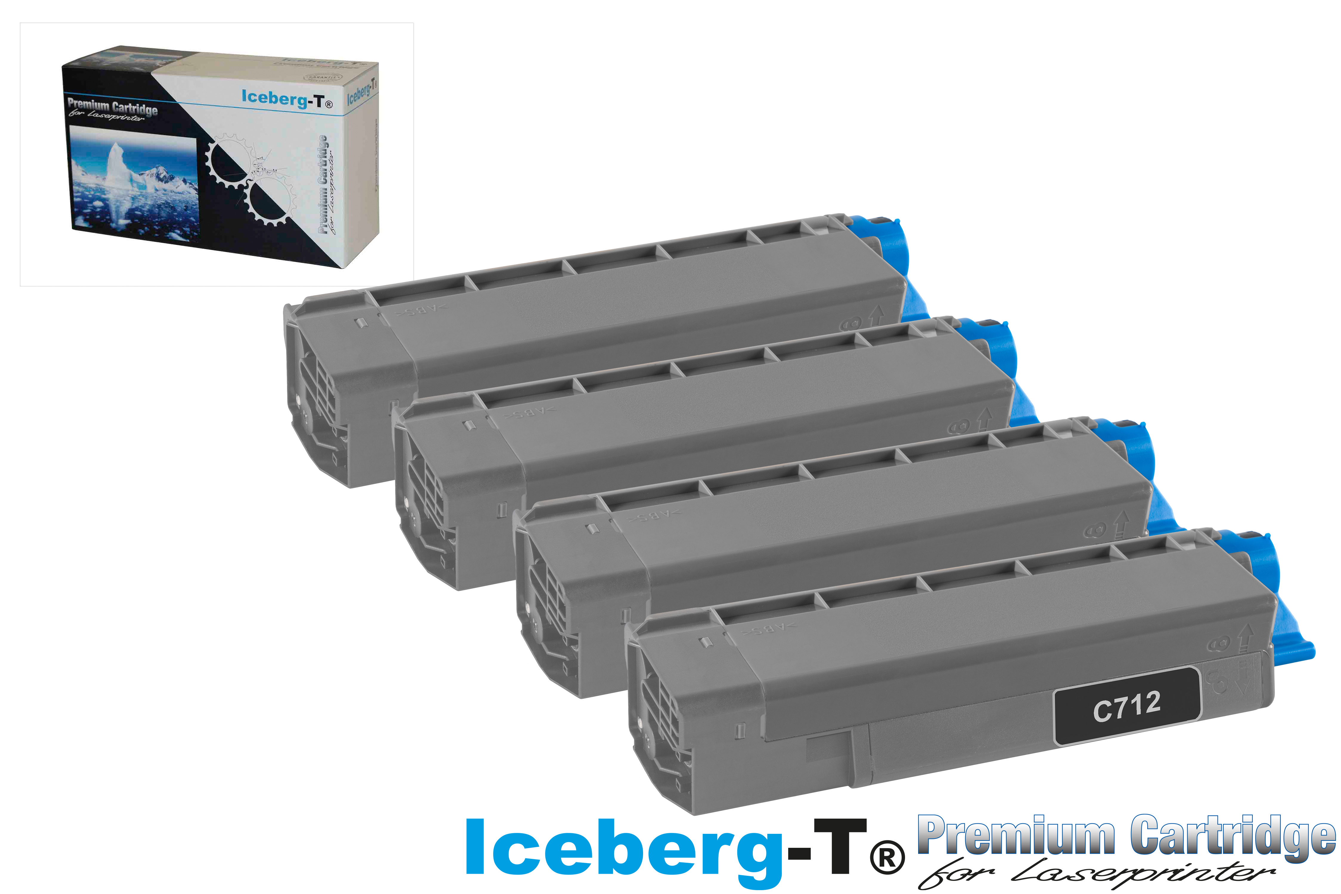Iceberg-T Toner SET OKI C712 Set mit allen vier Farben