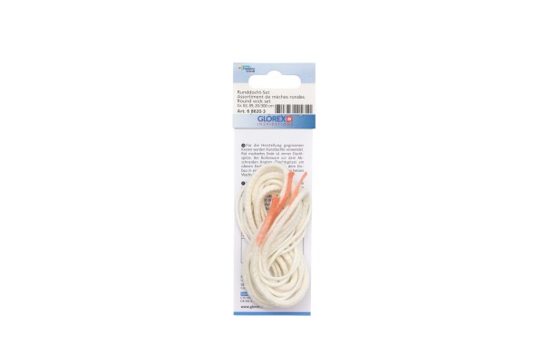 GLOREX Kerzendocht-Set 100cm 686203 Gr. 3,9,20