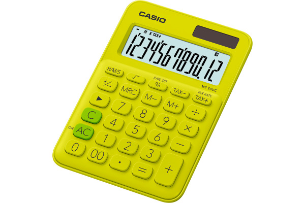 CASIO Mini Taschenrechner MS20UCYG 12-stellig gelb/grün